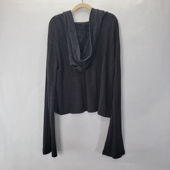 Athleta Ribbed V-Neck Hoodie Sweater Size XS - Picture 3 of 4
